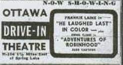 M-104 Drive-In Theatre - Ottawa Drive-In Ad July 2 1957